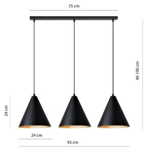 Emibig Rebel lampă suspendată 3x15 W negru-auriu 1271/3