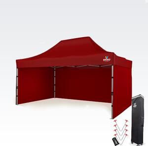 Cort promoțional profesional tip foarfecă 3x4,5m | Profil ALU masiv 1,8mm - cu 3 pereți - Roșu