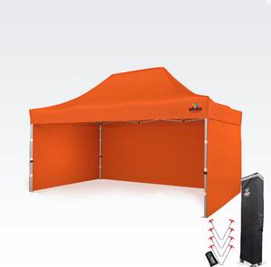 Cort promoțional profesional tip foarfecă 3x4,5m | Profil ALU masiv 1,8mm - cu 3 pereți - Portocaliu