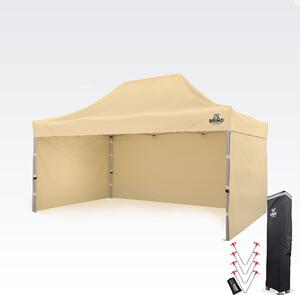 Cort promoțional profesional tip foarfecă 3x4,5m | Profil ALU masiv 1,8mm - cu 3 pereți - Bej