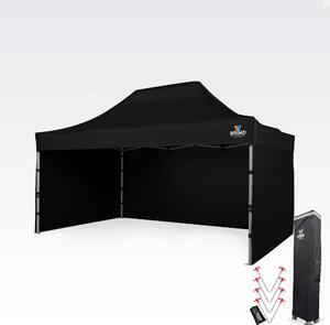 Cort promoțional profesional tip foarfecă 3x4,5m | Profil ALU masiv 1,8mm - cu 3 pereți - Negru