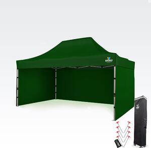 Cort promoțional profesional tip foarfecă 3x4,5m | Profil ALU masiv 1,8mm - cu 3 pereți - Verde