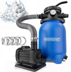 Filtrare cu nisip pentru piscina AQUA cu bile filtrante, 5 000 l/h, albastru Monzana