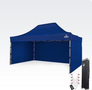 Cort promoțional profesional tip foarfecă 3x4,5m | Profil ALU masiv 1,8mm - cu 3 pereți - Albastru