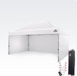 Cort promoțional profesional tip foarfecă 3x4,5m | Profil ALU masiv 1,8mm - cu 3 pereți - Alb