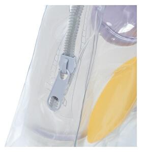 Set recipiente cosmetice de calatorie, 10 elemente, trusa cu 4 sticlute 100 ml, 3 recipiente 20 ml, 2 huse periute dinti