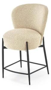 Scaun bar H126, bej/negru, stofa/metal, 57x61x95 cm