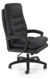 Scaun birou HARBOR, negru, piele ecologica, 65x72x112-118 cm