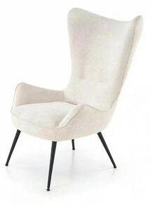 Fotoliu JUKON, crem/negru, stofa clasica/otel, 74x87x108 cm