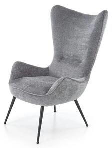 Fotoliu JUKON, gri/negru, stofa clasica/otel, 74x87x108 cm