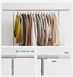 Umeraș pentru haine IRENE pe roți, max.130kg, 150x45x160cm, argintiu SongmicsHome