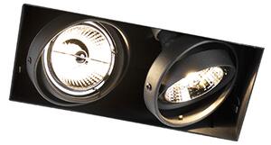 Spot integrat negru GU10 AR70 fără rama 2 lumini - Oneon