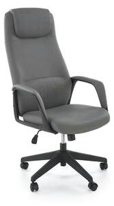 Scaun birou RAZOR, gri/negru, piele ecologica, 66x73x116-124 cm
