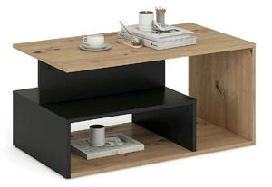 Masuta cafea IVA, stejar artisan/negru, PAL laminat, 90x51x43 cm