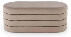 Bancheta CALPI, stofa catifelata bej, 110x46x42 cm