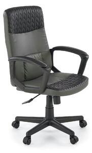 Scaun birou BJORN, negru, piele ecologica, 58x57x100/112 cm