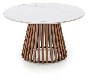 Masuta cafea MDF CARINA, bej cu efect de marmura/nuc, 80x46 cm