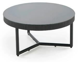 Masuta COSMO S, negru, sticla/otel, 60x30 cm