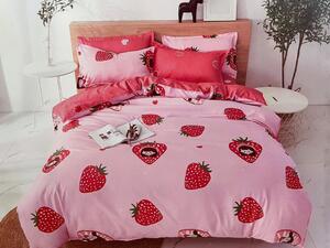Lenjerie de pat pentru copii, Strawberry roz