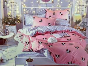 Lenjerie de pat pentru copii, BULDOG roz