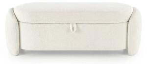 Bancheta FICARIA, stofa buclata crem, 150x40x47 cm