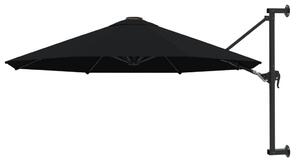 Umbrelă de soare de perete cu stâlp metalic, negru, 300 cm