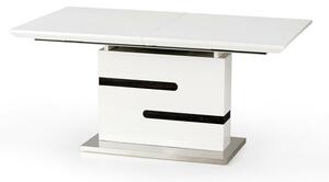 Masă Houston 291Gri, Alb lucios, 8x9x16cm, ExtensieExtensie, MDF, Metal, MDF
