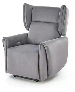 Fotoliu recliner GELATO, gri, stofa clasica, 83x91/161x95/109 cm