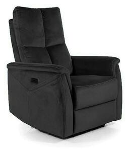 Fotoliu recliner NEPTUN M, negru, stofa catifelata/metal, functie de m