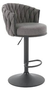 Scaun bar textil H125, gri - Nea 15, stofa clasica/otel, 53x54x90/105