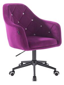 HR830CK Scaun Fucsia Catifea cu Bază Neagră