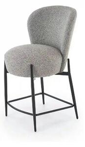 Scaun bar H126, gri/negru, stofa/metal, 57x61x95 cm