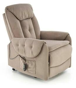Fotoliu recliner HORTON, stofa catifelata bej - Mavel 38, 80x97/158x90