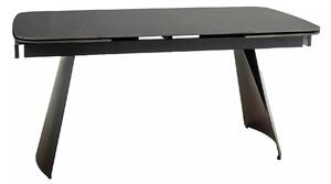 Masa extensibila BACARDI, negru mat cu efect de marmura, ceramica/meta