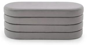 Bancheta CALPI, stofa catifelata gri, 110x46x42 cm