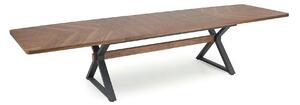 Masa extensibila BARON, nuc/negru, 200-350x100x75 cm