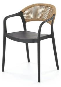 Scaun gradina K582, negru, polipropilena, 56x55x78 cm