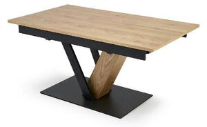 Masa extensibila FANIS, stejar/negru, 160/220x90x78 cm
