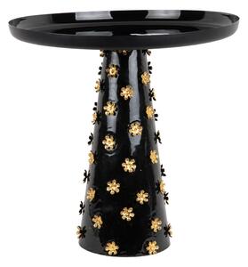 Măsuță auxiliară rotundă din metal ø 50 cm Golden Flowers – Leitmotiv