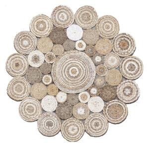 Covor MULTY XW Q, 120x120 cm, forma rotunda, iuta, bej
