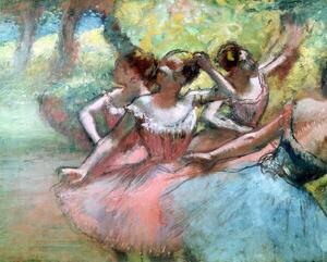 Reproducere Four ballerinas on the stage, Degas, Edgar