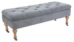 Bancheta Arlette, Bizzotto, cu spatiu de depozitare, 110x44x40 cm, catifea, gri