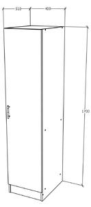 Dulap haaus Remi, O Usa, cu polite, Stejar Artisan, 40 x 51 x 170 cm