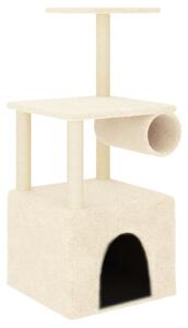 Ansamblu de pisici cu stâlpi din funie de sisal, crem, 109,5 cm
