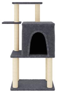 Ansamblu de pisici, stâlpi din funie sisal, gri închis, 97 cm