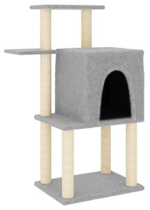 Ansamblu pisici, stâlpi din funie sisal, gri deschis, 97 cm