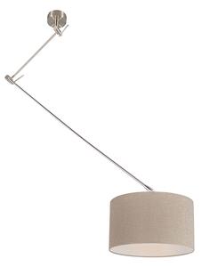 Lampă suspendată din oțel cu umbră 35 cm taupe reglabilă - Blitz I