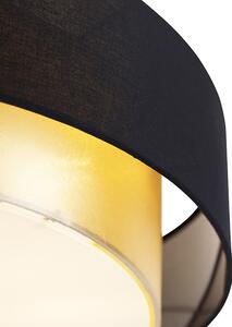 Plafoniera moderna neagra cu auriu 50 cm 3 lumini - Drum Duo