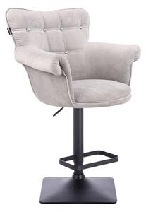 HR804KW scaun Catifea Gray cu Bază Neagră
