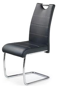 Scaun tapitat piele ecologica K211, negru/crom, 42x60x97 cm